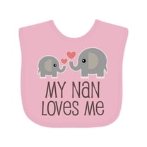 Inktastic My Nan Loves Me Grandchild Boys or Girls Baby Bib