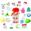 Egmy 20Pcs Christmas Cute Animal Toys Stress Relief Set Slow Rising Fidget Toys Advent Calendar Gift For Kids Adults