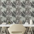 thumbnail image 2 of Ambesonne Leaf Peel & Stick Wallpaper for Home, Animal Print Palm Leaves Art, 13"x36", Dimgray Pale Grey and White, 2 of 5