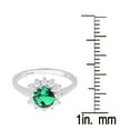 thumbnail image 3 of Sterling Silver with Emerald and White Topaz Halo Ring, 3 of 3