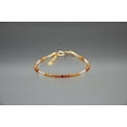 thumbnail image 2 of Shaded Citrine 3mm Round Shape Faceted Cut Beads 7 inch Gold Plated Clasp Bracelet for men, women, unisex. Link Chain Stacking Bracelet.|LINK_06078, 2 of 6