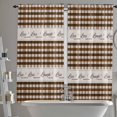 thumbnail image 3 of Brown Plaid Window Curtains 84 Inch Length - 2 Panels, Rod Pocket Curtain Panels, Farmhouse Buffalo Checkered Retro Window Treatment for Bedroom/Kitchen/Bathroom Windows, 52W x 84L Inch, 3 of 4