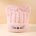 thumbnail image 2 of AWZXDE Kids Winter Hat With Cat Ears Cozy Knitted Hat For Boys Girls Outdoor Warm Comfortable Lined Cap For Baby Pink, 2 of 5