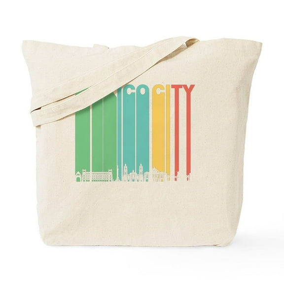 CafePress - Retro Mexico City Skyline Tote Bag - Unisex Canvas Tote Bag, Beige, 1-Piece