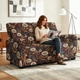 thumbnail image 2 of TSOVTHRID Vintage Daisy Floral Brown Print Loveseat Covers for 2 Cushion Couch, 6 Pieces Stretch Sofa Slipcovers, Anti-Slip Washable Furniture Protector for Pets, 2 of 7