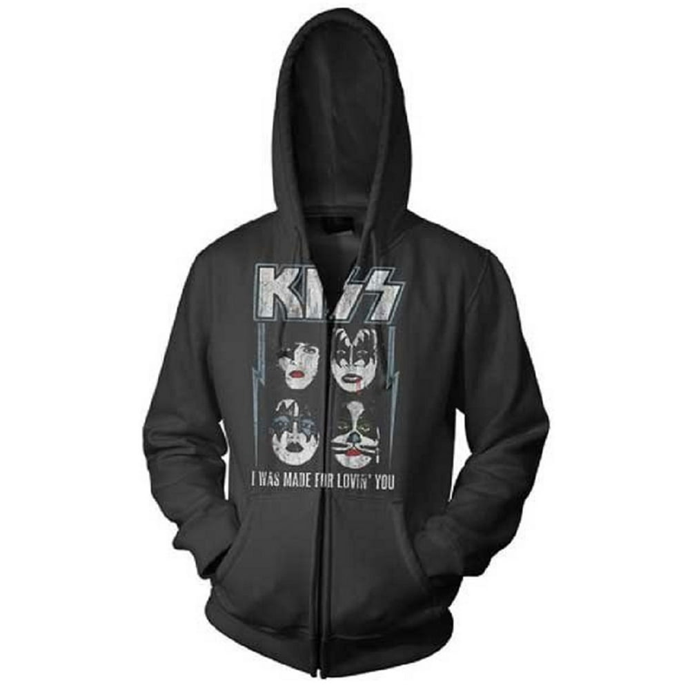 kiss zip up hoodie