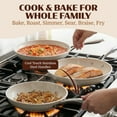 thumbnail image 4 of Granitestone 3 Pc Nonstick Frying Pan Set, 8" 10" 12" Frying Pans, Easy Clean Ceramic Frying Pan, Egg Omelet Pan Set, Oven & Dishwasher Safe Skillet, Cream, 4 of 9