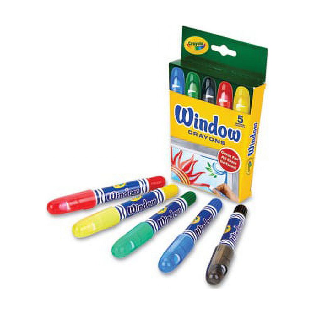 Crayola Washable Window Crayons, 5 Count, Red,Blue,Black,Green,Yellow - image 4 of 6