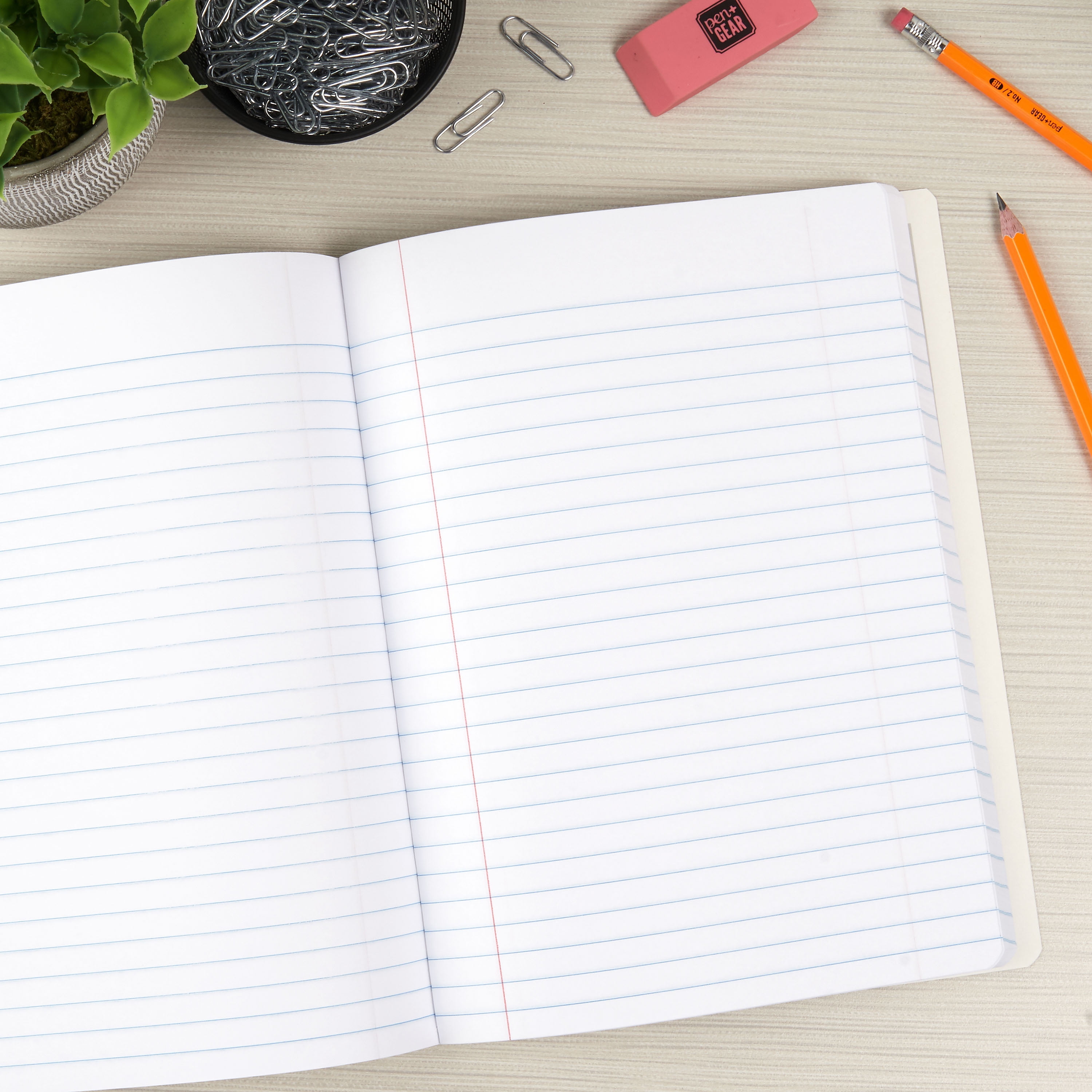 Pen+Gear Wide Rule Composition Notebooks, Red, 100 Sheets