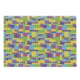 thumbnail image 1 of Cartoon Cutting Board, Colorful Plastic Construction Blocks Cube Geometric Illustration, Decorative Tempered Glass Cutting and Serving Board, Large Size, Purple Green Blue, by Ambesonne, 1 of 1