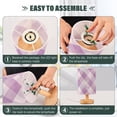 thumbnail image 4 of Light Purple Plaid Pattern Table Lamp with USB Port LED Warm Light Lamp Night Light Home Decor, 4 of 7