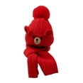 thumbnail image 2 of Conjunto de gorro y bufanda de invierno para niños, gorro de punto, calentador de cuello para clima frío, esquí y patinaje Rojo, 2 of 8