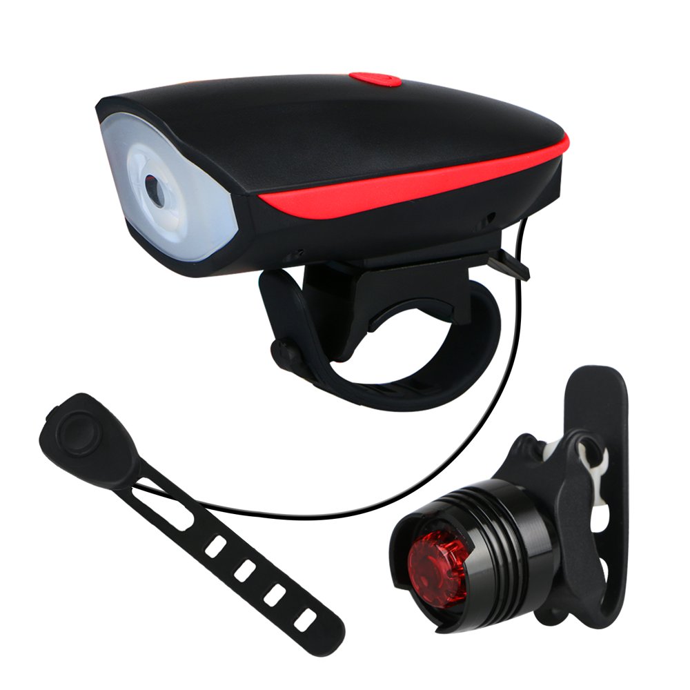 TSV Super Bright USB Rechargeable LED Bike Light Set Headlight