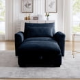 thumbnail image 2 of Modern Corduroy Sofa Couch, Modular Couch with Storage Ottoman, Couch Deep Seat Couches for Living Room/Apartment/Office, Blue, 2 of 9