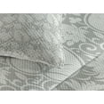 thumbnail image 3 of Ambesonne Grey Quilted Coverlet 3 Pcs, Paisley Blooming Flowers, King Size, Grey, 3 of 4