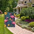 thumbnail image 2 of Yayeee Garden Flag 28" x 40" Double Sided Outdoor Yard Lawn Holiday Decorations, Yellow Floral Flamingo, 2 of 6