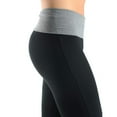 thumbnail image 4 of DailyWear Womens Stretchy Cotton Blend Yoga Pants Leggings Various Styles H.Grey/Black, Small, 4 of 4