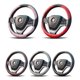 thumbnail image 1 of Funda para volante de coche de microfibra de cuero, malla transpirable, universal, de 14,5 a 15 pulgadas, color negro y rojo (individual), 1 of 3
