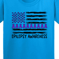 thumbnail image 4 of Inktastic Epilepsy Awareness Purple Ribbons and Flag Youth T-Shirt, 4 of 5