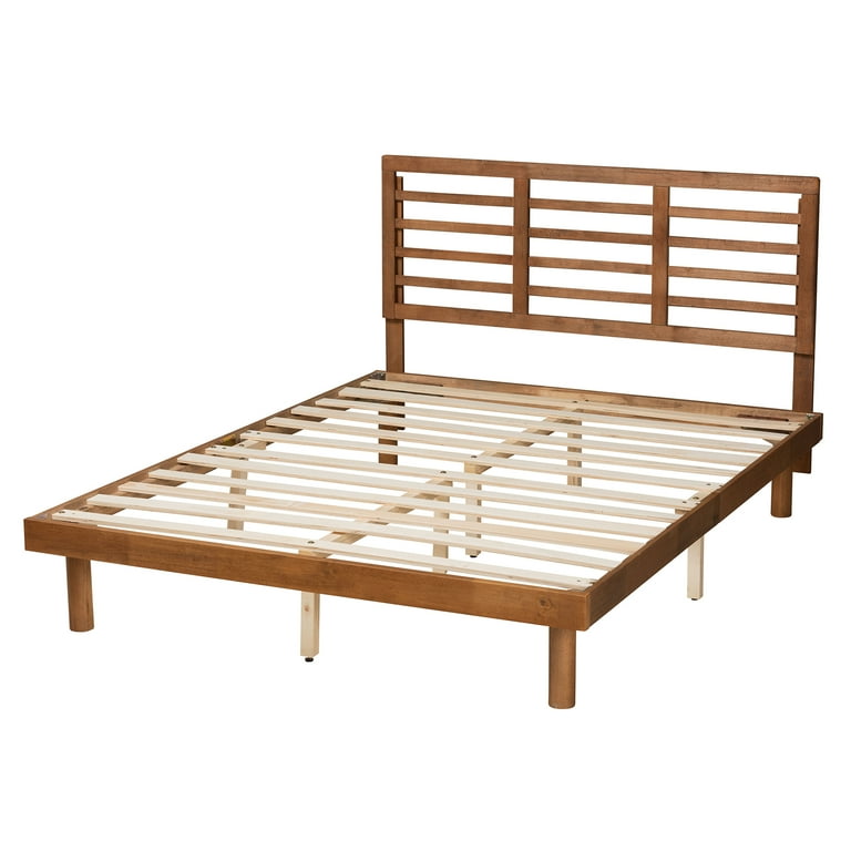 Baxton Studio Lucine Mid-Century Modern Ash Walnut Finished Wood Full Size Platform Bed Baxton Studio Lucine Mid-Century Modern Ash Walnut Finished Wood Full Size Platform Bed