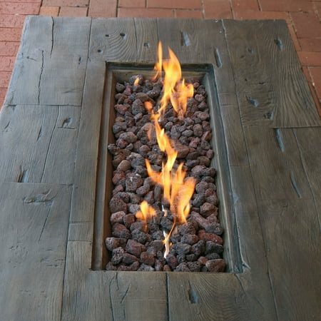 Sunnydaze Rustic Propane Gas Fire Pit, Heat Resistant Rocks For Wood Fire Pit
