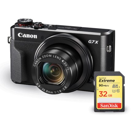 Canon PowerShot G7 X Mark II Digital Camera 1066C001 + Sandisk Extreme 32GB SD