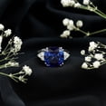 thumbnail image 6 of Rosec Jewels Lab Grown Blue Sapphire Solitaire Ring with Diamond for Women - 12 mm, 14K White Gold, US 11.00, 6 of 9