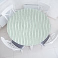 thumbnail image 3 of Ambesonne White Fitted Round Tablecloth, Simple Maritime, 40"- 44" Diameter, Turquoise Cream, 3 of 5