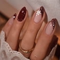 thumbnail image 4 of Buy 2 Get 1 Free 24Pcs Pink Stiletto Press on Nails Long Fake Nails with Glue French Tip False Nails Artificial Acrylic Nails Press ons Long Almond Press on Nails Full Cover Reusable Stick on Nail, 4 of 10