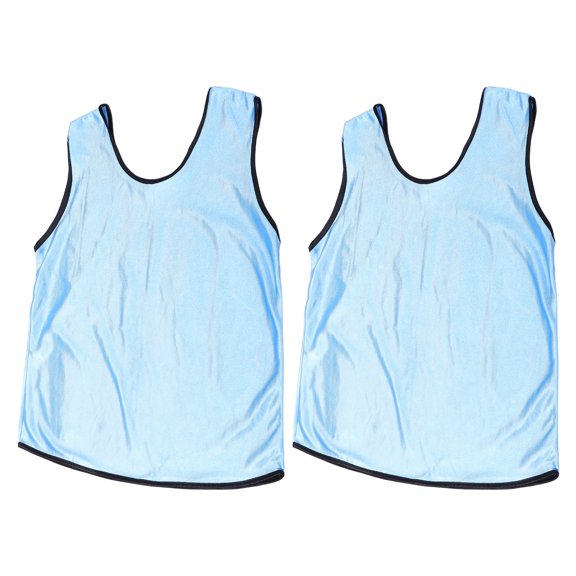 PAMINGONO 2Pcs Blue Polyester Sports Vests Breathable Durable for Soccer Training