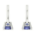 thumbnail image 4 of 0.5 Ct Round Cut Drop Dangle Blue Tanzanite 18K White Solid Solid Gold Everyday Dainty Earrings Lever Back, 4 of 7
