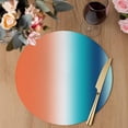 thumbnail image 3 of Orange Blue Ombre Round 13 Inch Placemats Set of 2, Abstract Modern Art Aesthetics HeatResistant Non Slip Place Mats for Dining Table, Wipeable Braided Kitchen Table Mats for Housewarming, 3 of 9