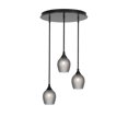 thumbnail image 1 of Empire 3 Light Cluster Pendalier In Matte Black Finish With 7.5" Smoke Textured Glass, 1 of 1