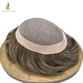 thumbnail image 5 of Lyrical Hair Toupee for Men Fine Mono Mens Toupee Human Hair Replacement Systems Monofilament with NPU Hairpiece for Man Black Brown Blonde Gray Hair Wig Unit, 5 of 6