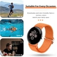 thumbnail image 4 of KOMI Bandes Tressées Solo Loop Compatibles avec Google Pixel Watch 2/Pixel Watch, Sangles Élastiques en Nylon Extensible Réglables avec Connecteur Amélioré pour Google Pixel Watch 2/1 Bracelets Femmes Hommes Orange, 4 of 5