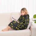 thumbnail image 3 of Softballs and Text Black Pattern Flannel Blanket Hoodies for Teens ,Teens Oversize Sherpa Wearable Hooded Blanket Sweatshirt with Super Pockets, 3 of 6