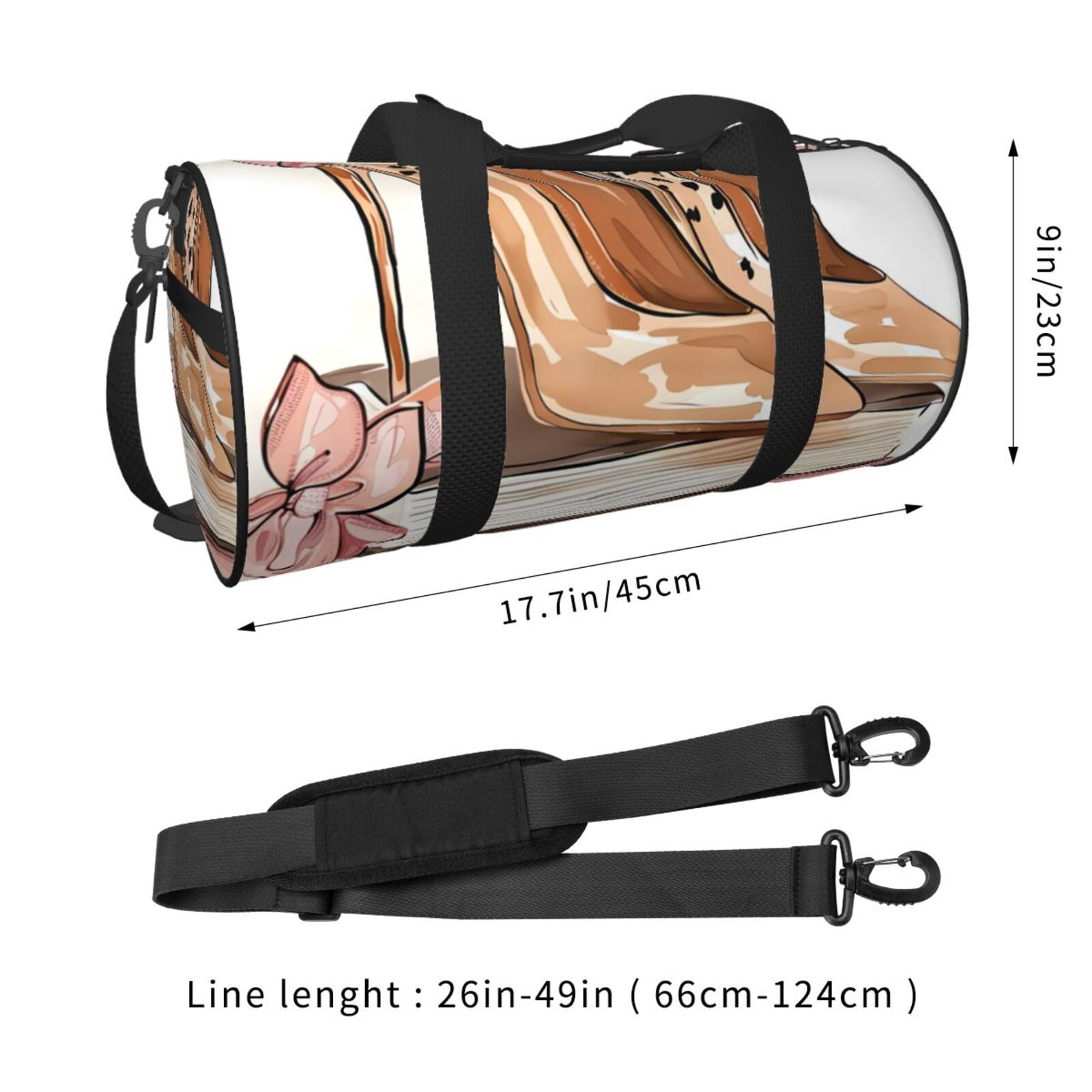 Vsdgher Stylish High Heels On Books 45L Foldable Duffel Bag, Sports Gym Bag,Overnight Bag, Portable Weekender Bag for Airplanes