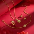 thumbnail image 4 of K-KED 24K Yellow Gold Plated Delicate Jewelry Sugar Cube Womens Necklace Bracelet Ring Earrings-4 pieces Delicate Jewelry Set, 4 of 9