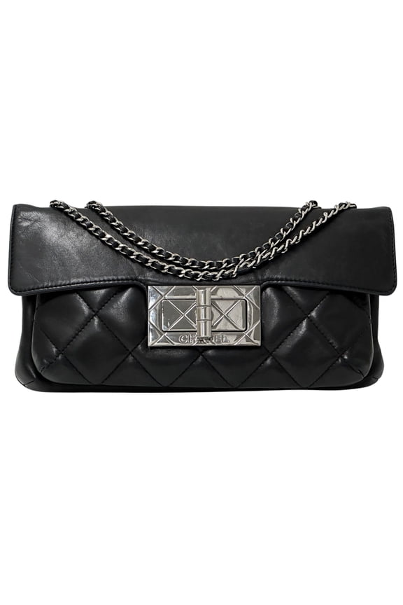 Pre-Owned Chanel 2.55 Matelass Handbag for Women, Brand Name Shoulder Bag, Lambskin, Black,...