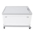 thumbnail image 1 of Chariot Utilitaire Pliable, Caisse Roulante Portable avec Couvercle et Poignée et Roues, Boîte de Rangement Utilitaire Roulante en Plastique Robuste Empilable pour Voyage, Magasinage, Bureau, Entrepôt, 1 of 7