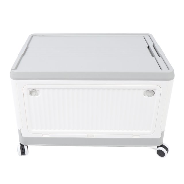 Chariot Utilitaire Pliable, Caisse Roulante Portable avec Couvercle et Poignée et Roues, Boîte de Rangement Utilitaire Roulante en Plastique Robuste Empilable pour Voyage, Magasinage, Bureau, Entrepôt