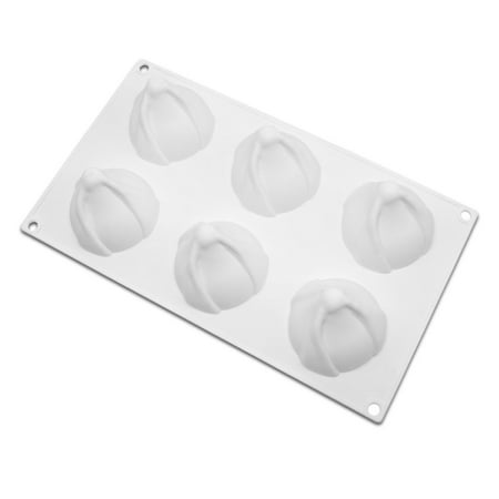 

ELENXS Silicone Cake Mold Christmas Hat Baking Pan Xmas Cap Shape Chocolate Pancake Tray Bakeware Tool 6-cavity