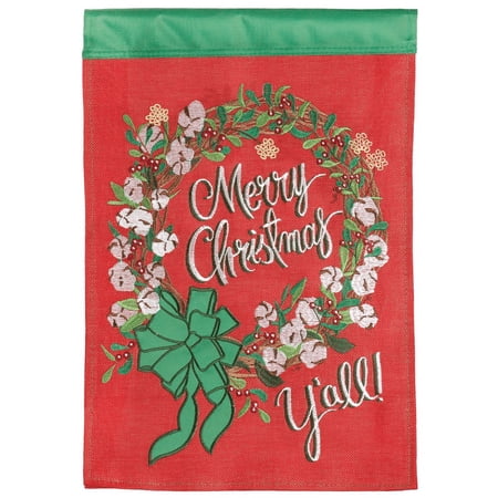 Magnolia Gardens M011462 13 x 18 in. Merry Christmas Y All Double Applique Garden Flag