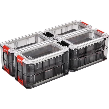 Small Tackle Box 8pcs Removable Freely Assemble Fishing Tackle Storage Boxes Strip Seal Luminous Waterproof Fishing Tackle Organizer With Strong Magnetic Function Plastic Storage Organizer Box