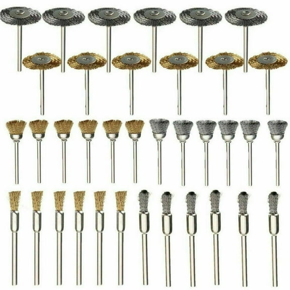 36Pcs Wire Wheel Brush Set Stainless Steel Brushes Kit for Drill Rotary Tool Accessories