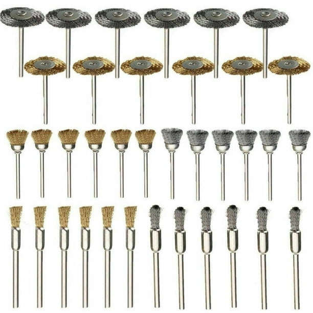 Kit de Cepillos de Rueda de Alambre de Acero Inoxidable 36 Piezas Nikou