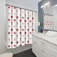 thumbnail image 2 of Happy Valentines Day Shower Curtain for Bathroom Decor Romantic Red Love Hearts Arrows Waterproof Fabric Shower Curtain with 12 Hooks 72x72 Inch, 2 of 6