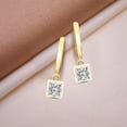 thumbnail image 4 of Diamond Dangle Earring | 6 Carat IGI Certified Princess Shape Lab Grown Diamond Dangle | 14K in Yellow Gold | Zuri Bezel Lab Diamond Earrings | Bezel Setting | FG-VS1-VS2 Quality | Friendly Diamonds, 4 of 6