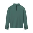 thumbnail image 3 of APEXFWDT Men's Long Sleeve Half-Zip Stand Collar Top Slim Fit Athletic Training Shirt with Thumb Holes Casual Activewear,L,Green, 3 of 7