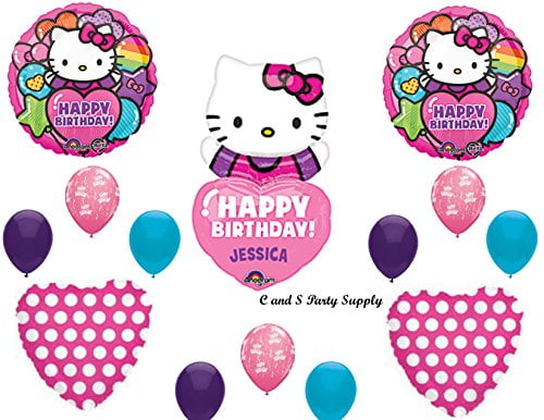 12 Hello Kitty Balloon Dreams Birthday Party Personalized Treat Bag Stickers